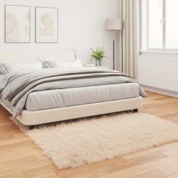 Teppich aus Kunstschaffell TAFALLA Beige 160 x 160 cm Polyester