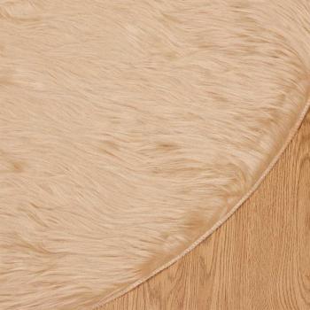 Kunstfell Schaffellteppich Beige 160 x 160 cm Polyester