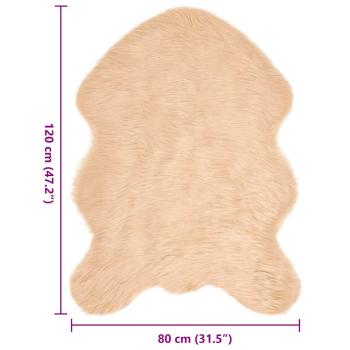 Kunstfell Schaffellteppich Beige 80 x 120 cm Polyester