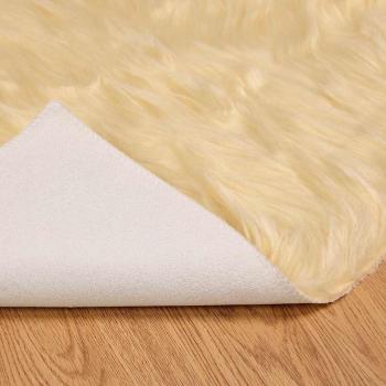 Kunstfell Schaffellteppich Creme 60 x 110 cm Polyester