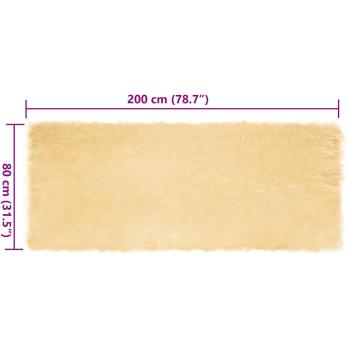 Kunstfell Schaffellteppich Creme 80 x 200 cm Polyester