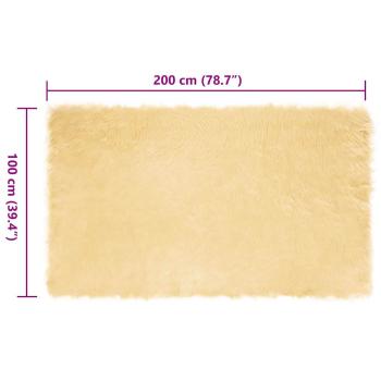 Kunstfell Schaffellteppich Creme 100 x 200 cm Polyester