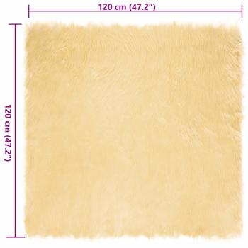 Kunstfell Schaffellteppich Creme 120 x 120 cm Polyester