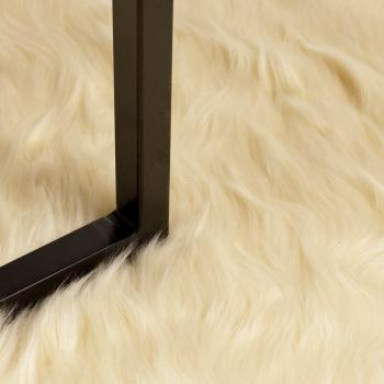 Kunstfell Schaffellteppich Creme 160 x 160 cm Polyester