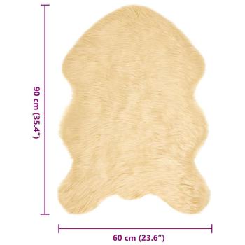 Kunstfell Schaffellteppich Creme 60 x 90 cm Polyester