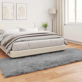 Kunstfell Schaffellteppich Grau 80 x 250 cm Polyester