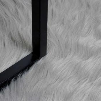 Teppich aus Kunstschaffell TAFALLA Grau Ø 160 cm Polyester