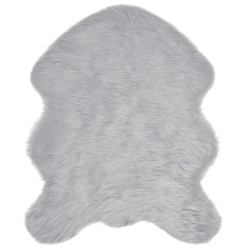 ARDEBO.de - Teppich aus Kunstschaffell TAFALLA Grau 50 x 80 cm Polyester