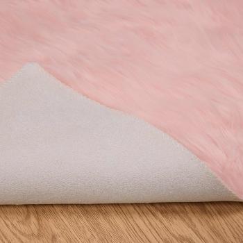 ARDEBO.de - Kunstfell Schaffellteppich Rosa 60 x 110 cm Polyester