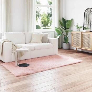 ARDEBO.de - Kunstfell Schaffellteppich Rosa 80 x 200 cm Polyester