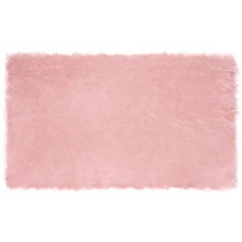 ARDEBO.de - Kunstfell Schaffellteppich Rosa 100 x 200 cm Polyester