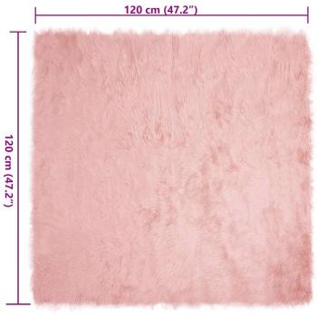 Kunstfell Schaffellteppich Rosa 120 x 120 cm Polyester