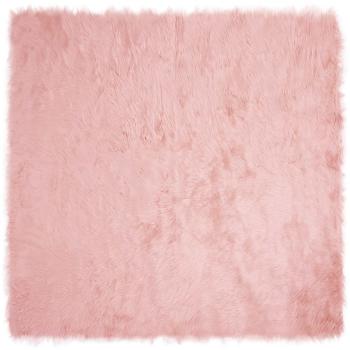 Kunstfell Schaffellteppich Rosa 160 x 160 cm Polyester