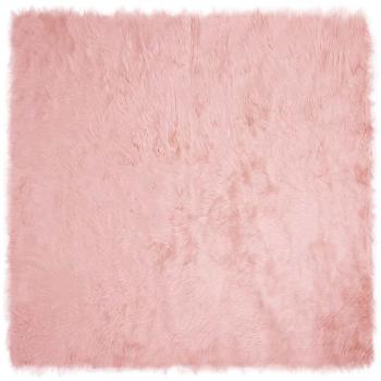 ARDEBO.de - Kunstfell Schaffellteppich Rosa 200 x 200 cm Polyester