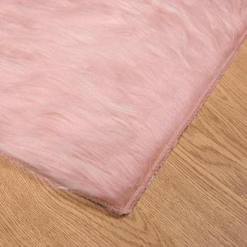 Kunstfell Schaffellteppich Rosa 200 x 200 cm Polyester
