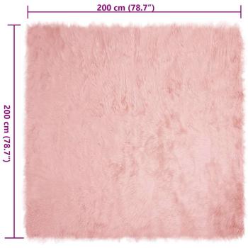 Kunstfell Schaffellteppich Rosa 200 x 200 cm Polyester