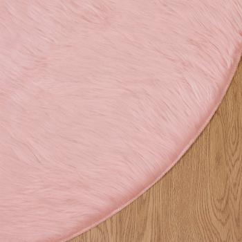 Kunstfell Schaffellteppich Rosa 100 x 100 cm Polyester