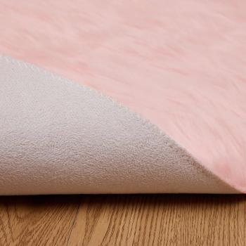 Kunstfell Schaffellteppich Rosa 160 x 160 cm Polyester