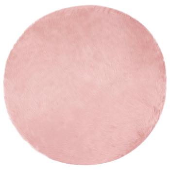 Kunstfell Schaffellteppich Rosa 200 x 200 cm Polyester