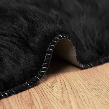 Kunstfell Schaffellteppich Schwarz 80 x 250 cm Polyester