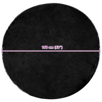 Kunstfell Schaffellteppich Schwarz 160 x 160 cm Polyester
