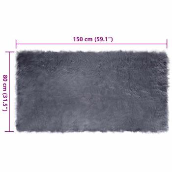 Kunstfell Schaffellteppich Anthrazit 80 x 150 cm Polyester