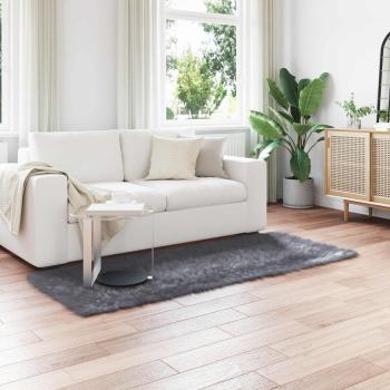 ARDEBO.de - Kunstfell Schaffellteppich Anthrazit 80 x 200 cm Polyester