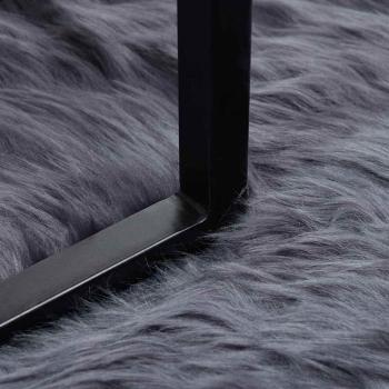 Kunstfell Schaffellteppich Anthrazit 100 x 100 cm Polyester