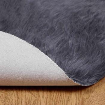 Kunstfell Schaffellteppich Anthrazit 100 x 100 cm Polyester