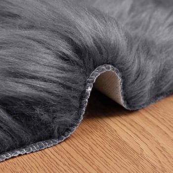 Kunstfell Schaffellteppich Anthrazit 80 x 120 cm Polyester
