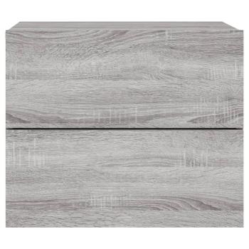 Wand-Nachttisch mit LED-Leuchten Grau Sonoma