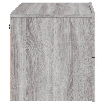 Wand-Nachttisch mit LED-Leuchten Grau Sonoma