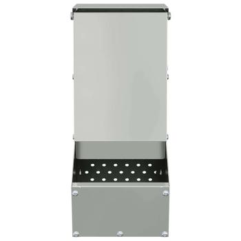 ARDEBO.de - Kaninchenfütterer Silber 12,5 x 26 x 28,5 cm Verzinkter Stahl