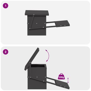 Hühnertretfeeder Schwarz 48,5 x 39,5 x 19 cm