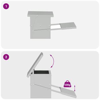 Hühnertretfeeder Silber 48,5 x 39,5 x 19 cm Verzinkter Stahl