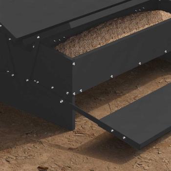 Hühnertretfeeder Schwarz 75 x 53 x 20,5 cm Kaltgewalzter Stahl