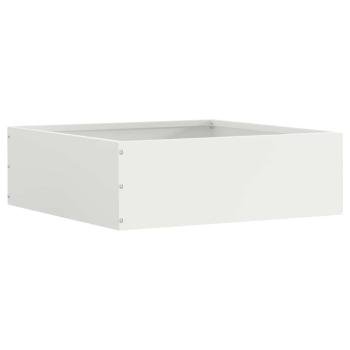 ARDEBO.de - Raseneinfassung Weiß 40 x 40 x 13 cm Stahl