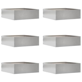 ARDEBO.de - Raseneinfassung 6 pcs Silber 40 x 40 x 13 cm Edelstahl