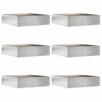 ARDEBO.de - Raseneinfassung 6 pcs Silber 50 x 50 x 13 cm Edelstahl