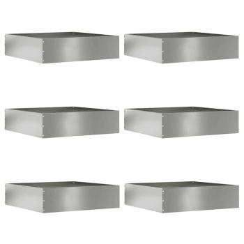 ARDEBO.de - Raseneinfassung 6 pcs Silber 50 x 50 x 13 cm Verzinkter Stahl