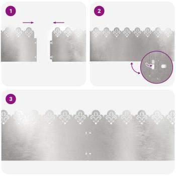 Rasenkanten 20 pcs Silber 103 x 0,05 x 22 cm Edelstahl