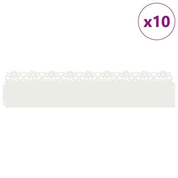 Rasenkanten 10 pcs Weiß 103 x 0,05 x 22 cm Stahl