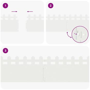 Rasenkanten 20 pcs Weiß 103 x 0,05 x 22 cm Stahl