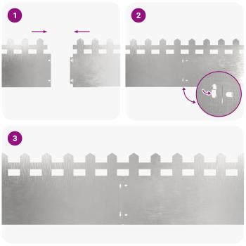 Rasenkanten 30 pcs Silber 103 x 0,05 x 22 cm Edelstahl