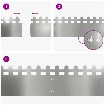 Rasenkanten 20 pcs Silber 103 x 0,05 x 22 cm Verzinkter Stahl