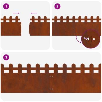 Rasenkanten 30 pcs Rostig 103 x 0,05 x 22 cm Wetterfeststahl