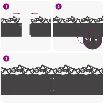 Rasenkanten 20 pcs Schwarz 103 x 0,05 x 22 cm Stahl