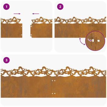 Rasenkanten 30 pcs Rostig 103 x 0,05 x 22 cm Wetterfeststahl