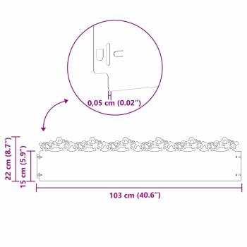 Rasenkanten 30 pcs Rostig 103 x 0,05 x 22 cm Wetterfeststahl