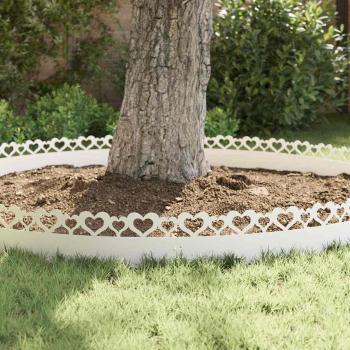 Rasenkanten 30 pcs Weiß 103 x 0,05 x 22 cm Stahl